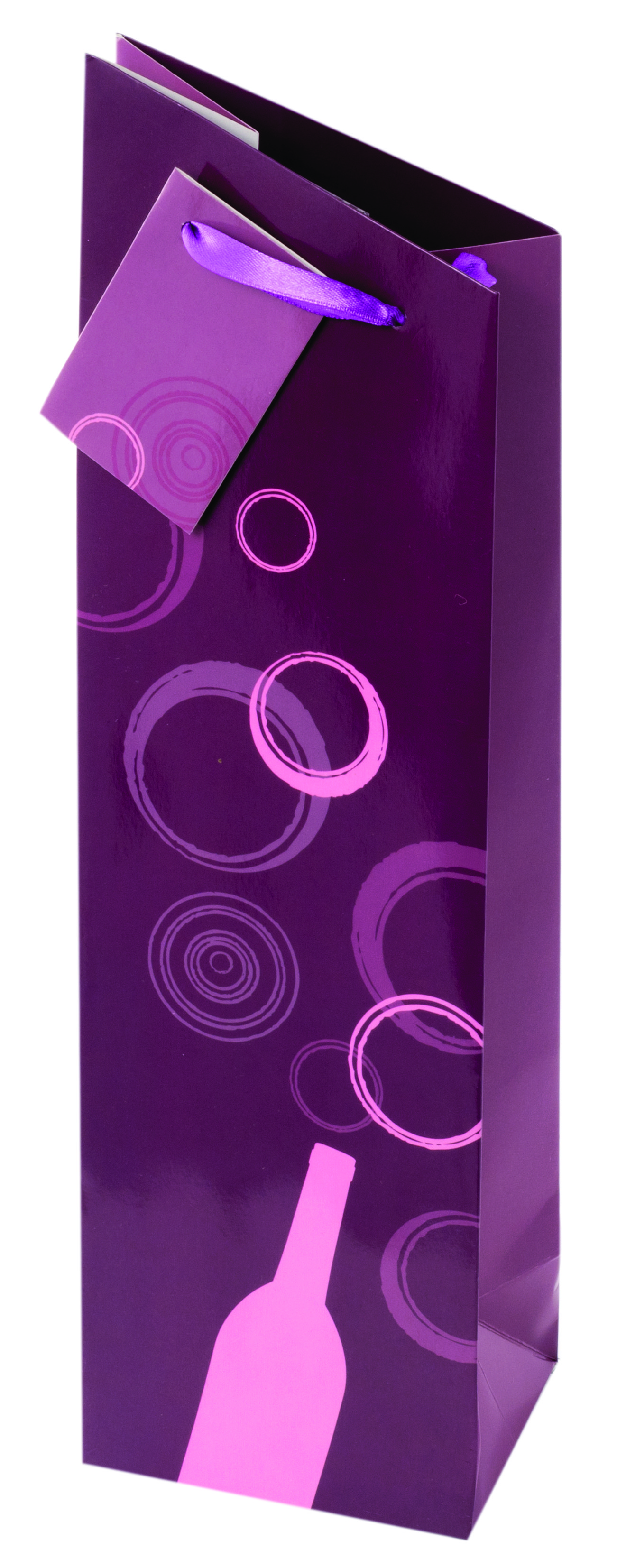 Purple Angled Wine Bag