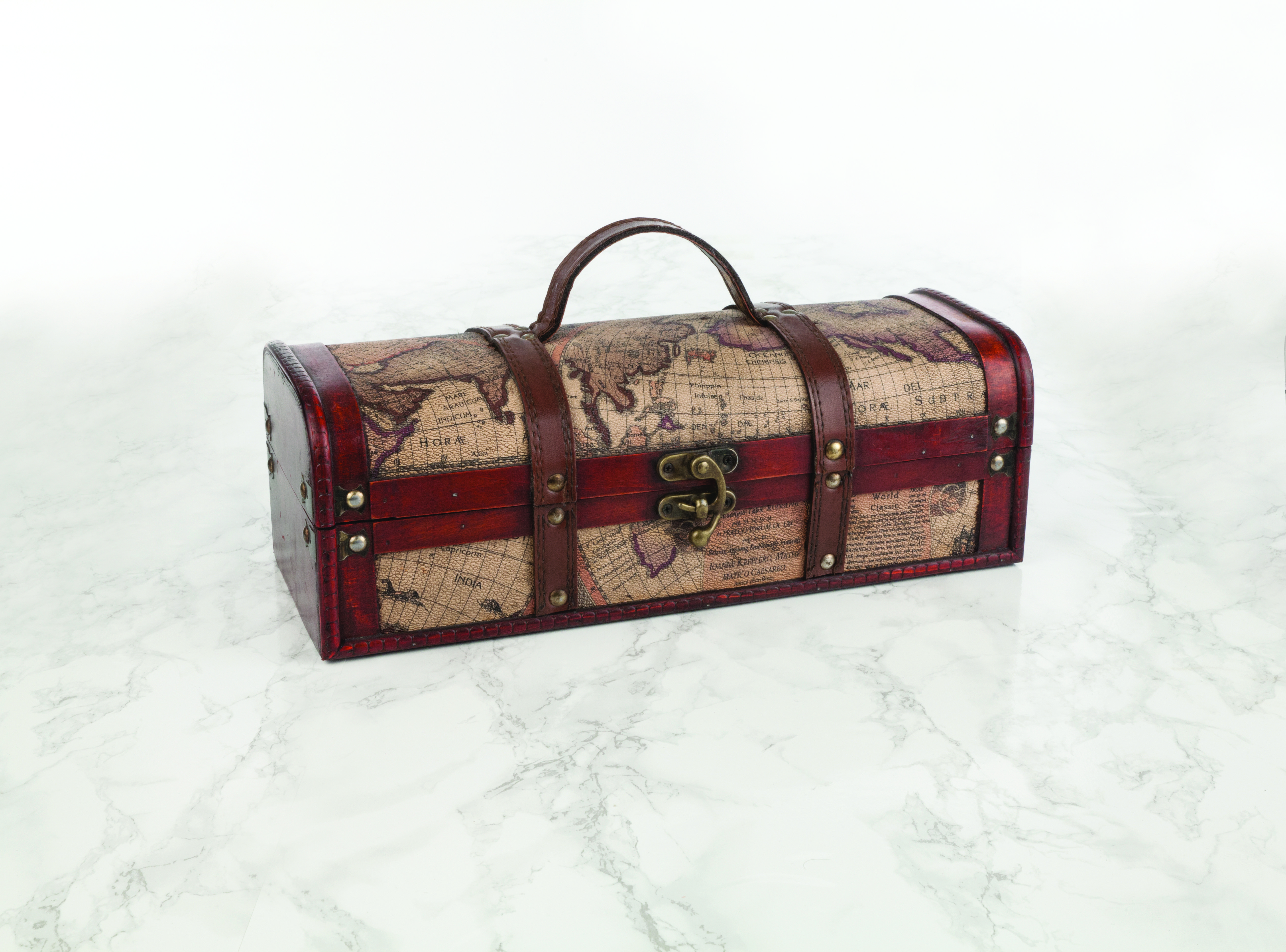 Chateau: 1 Bottle Old World Map Wine Box