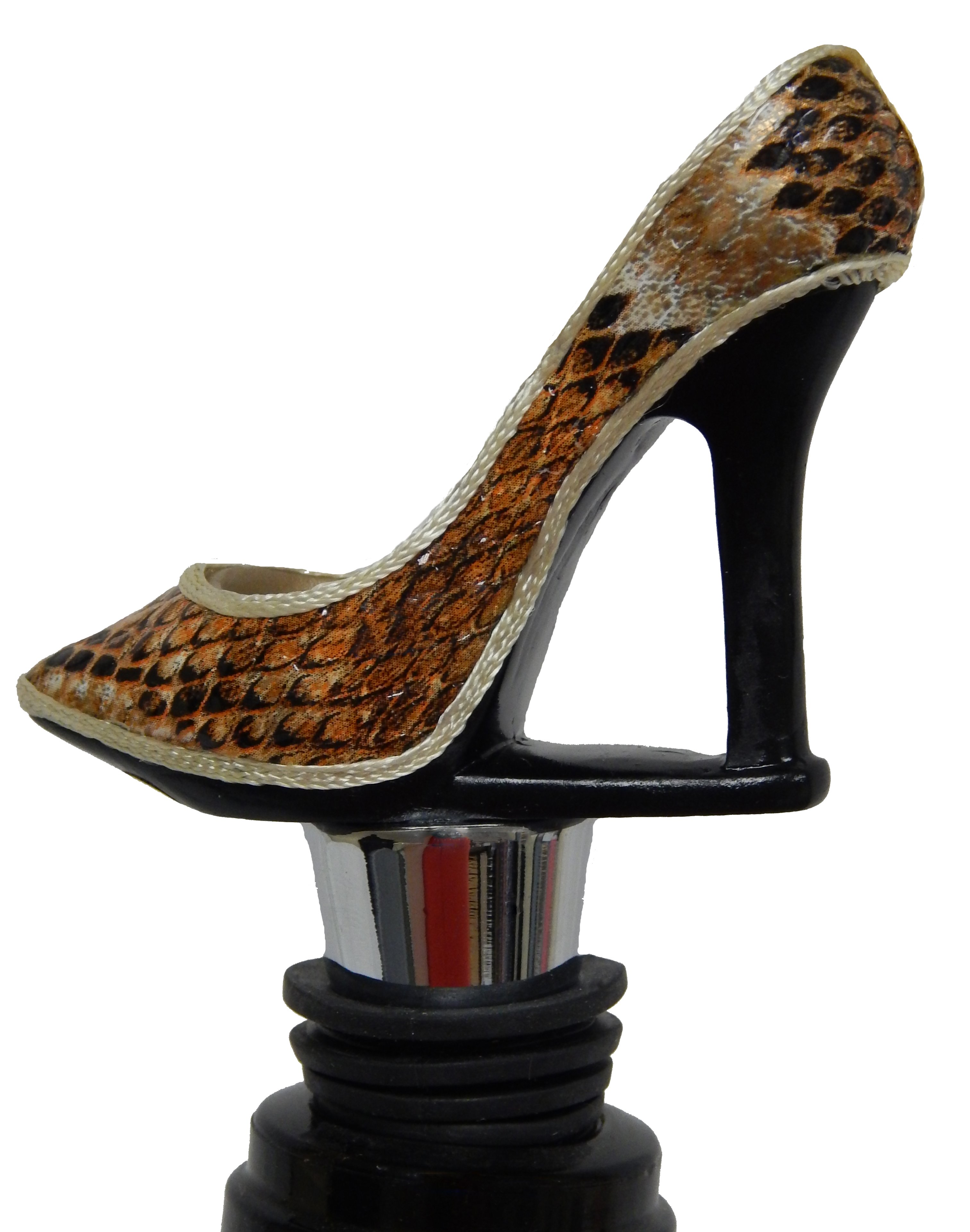 Wine Bottle Stopper- Gold Snake Skin