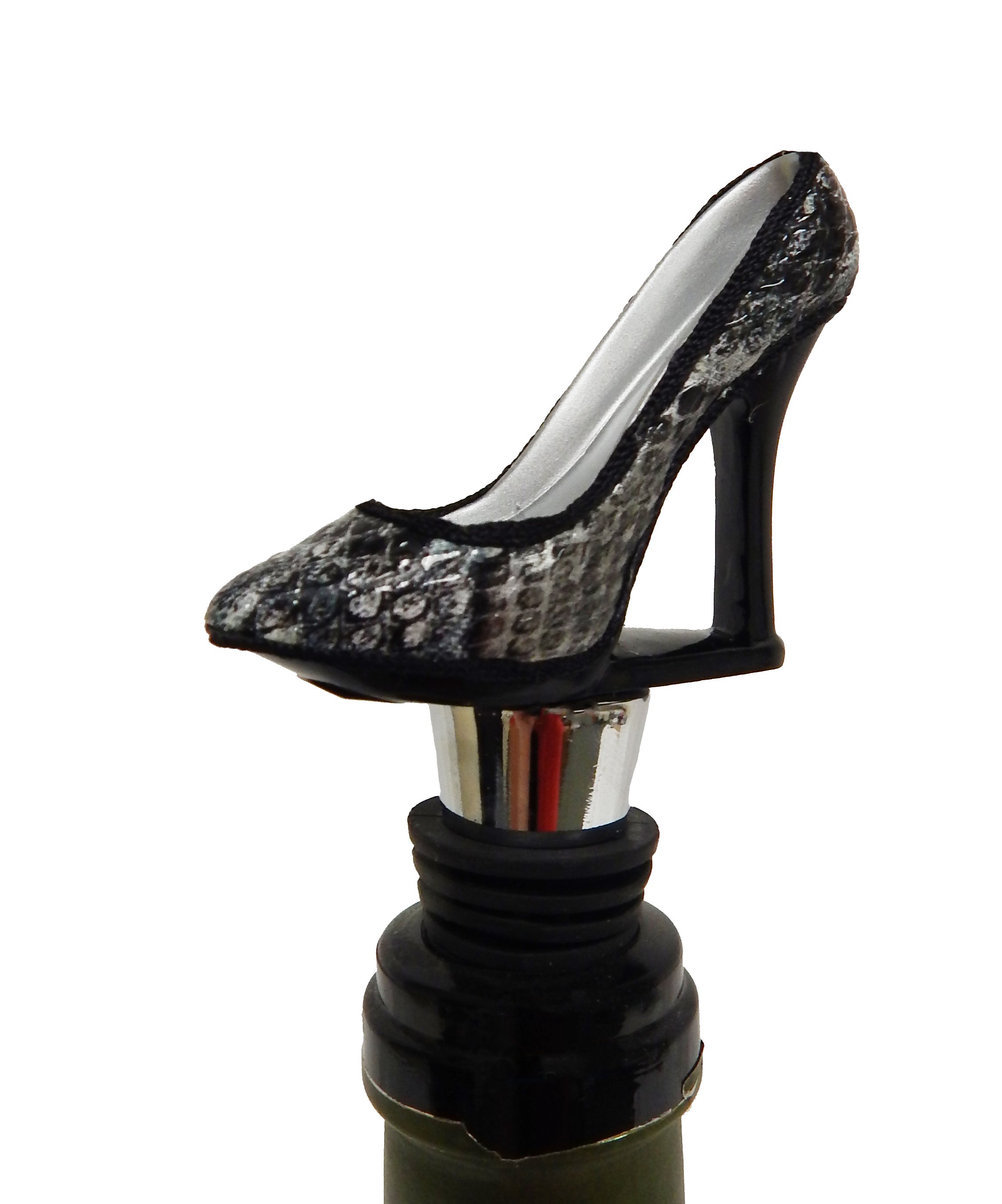 Wine Bottle Stopper- Silver Snake Skin