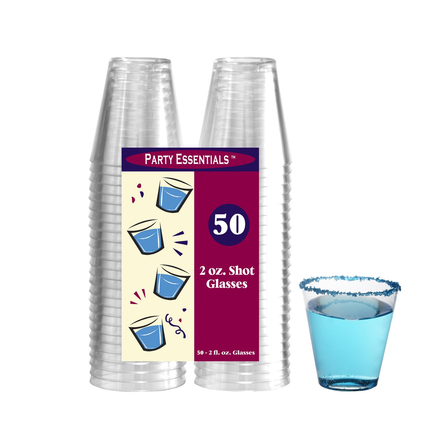 2 Oz. Clear Shot Glasses---50 CT