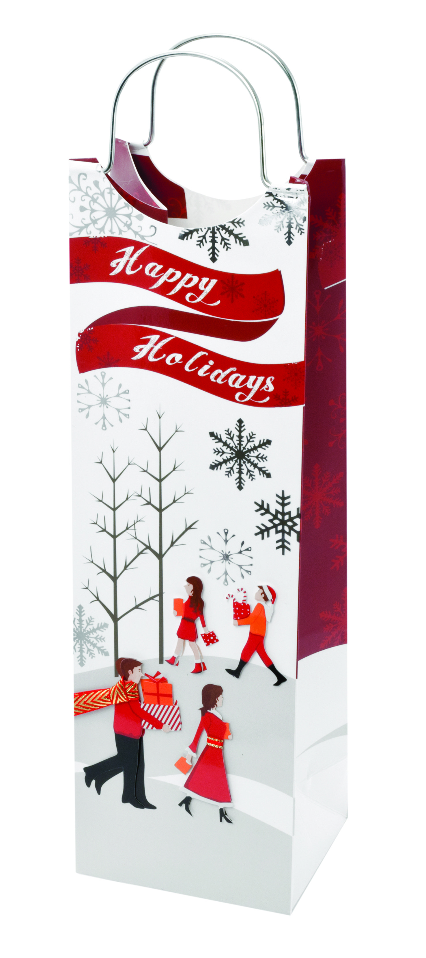Happy Holidays Wine Bag