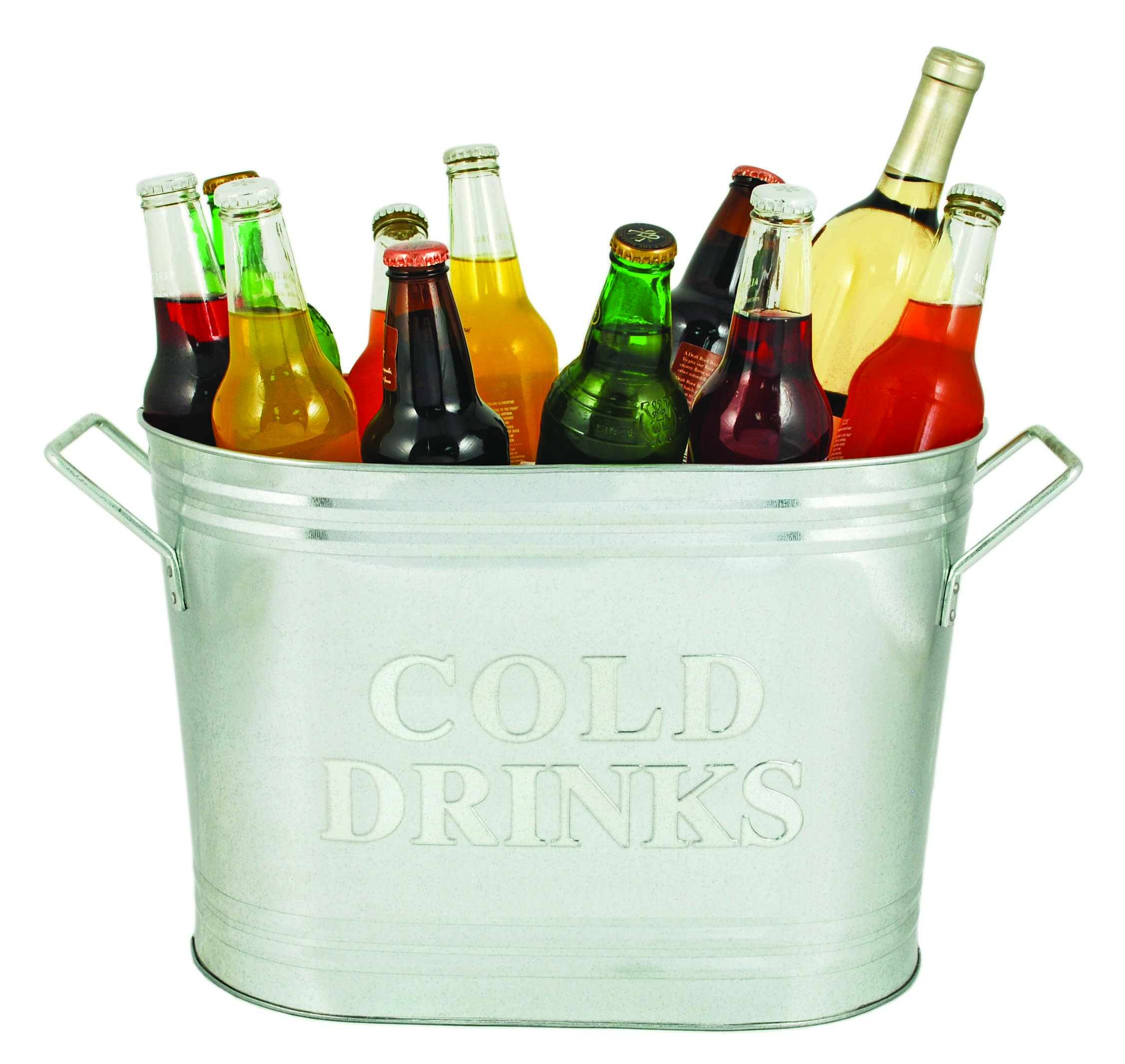 Country Home Cold Drinks Galvanized Metal Tub by Twine