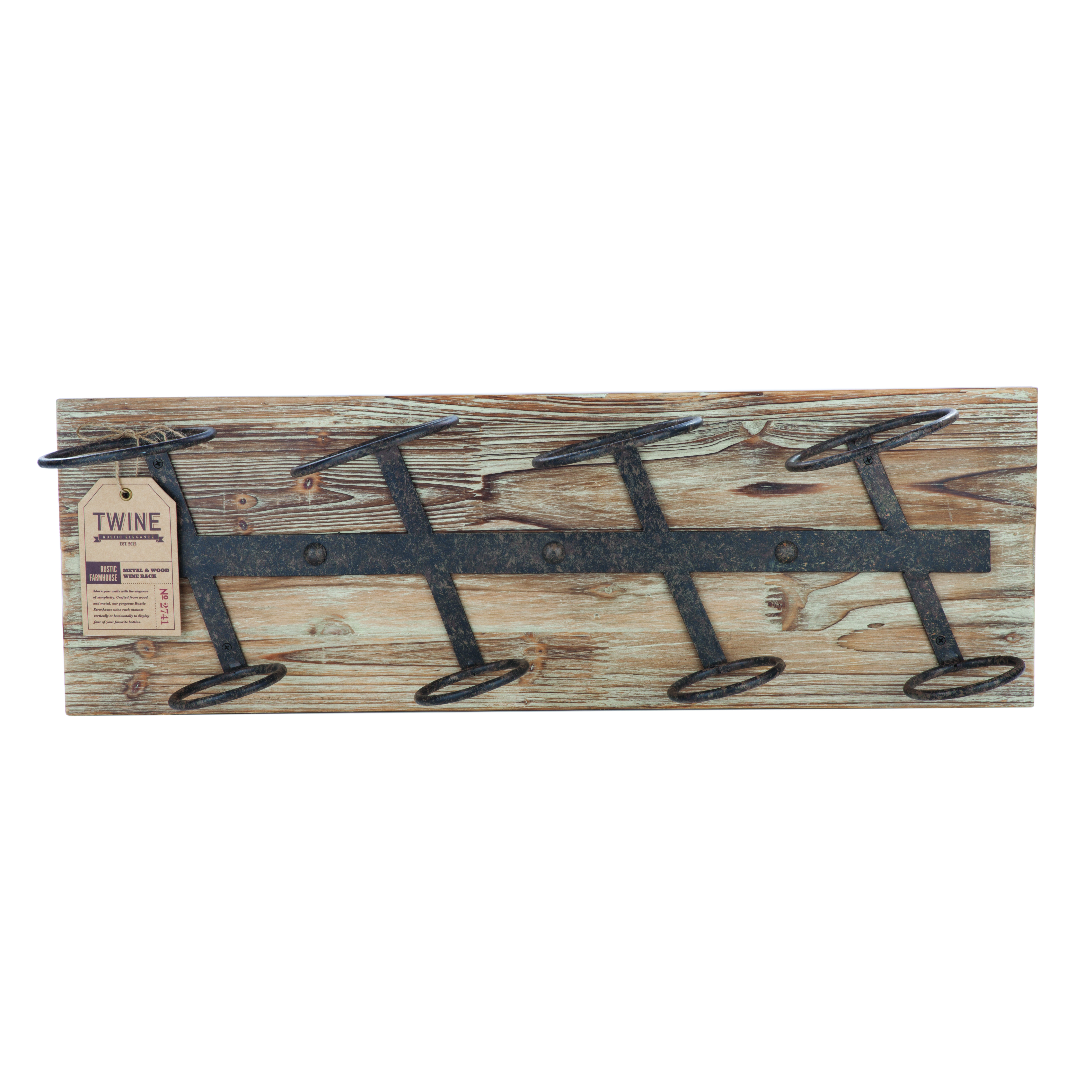Rustic Farmhouse: Metal & Wood Wine Rack