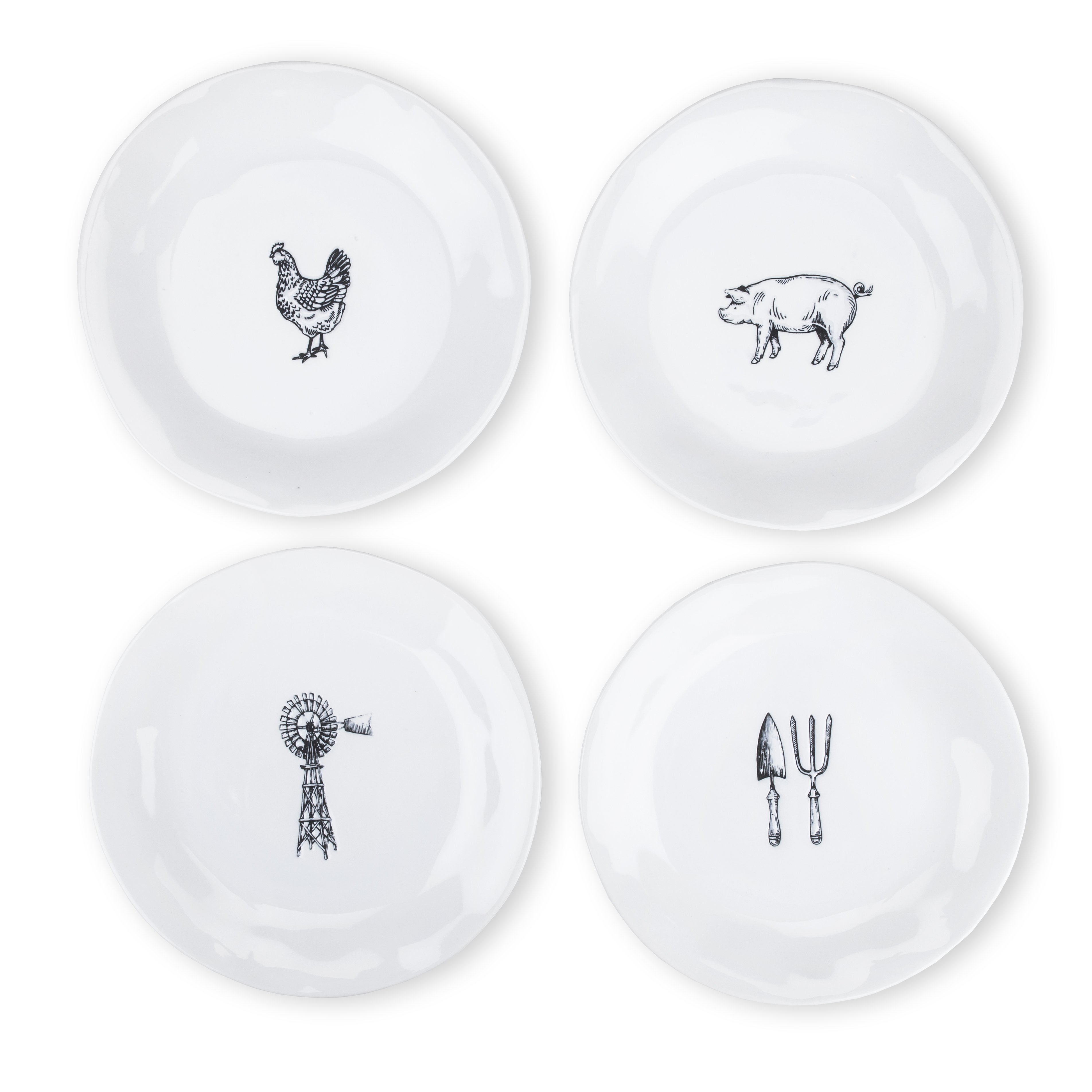 Rustic Farmhouse:Farmstead Ceramic Appetizer Plates