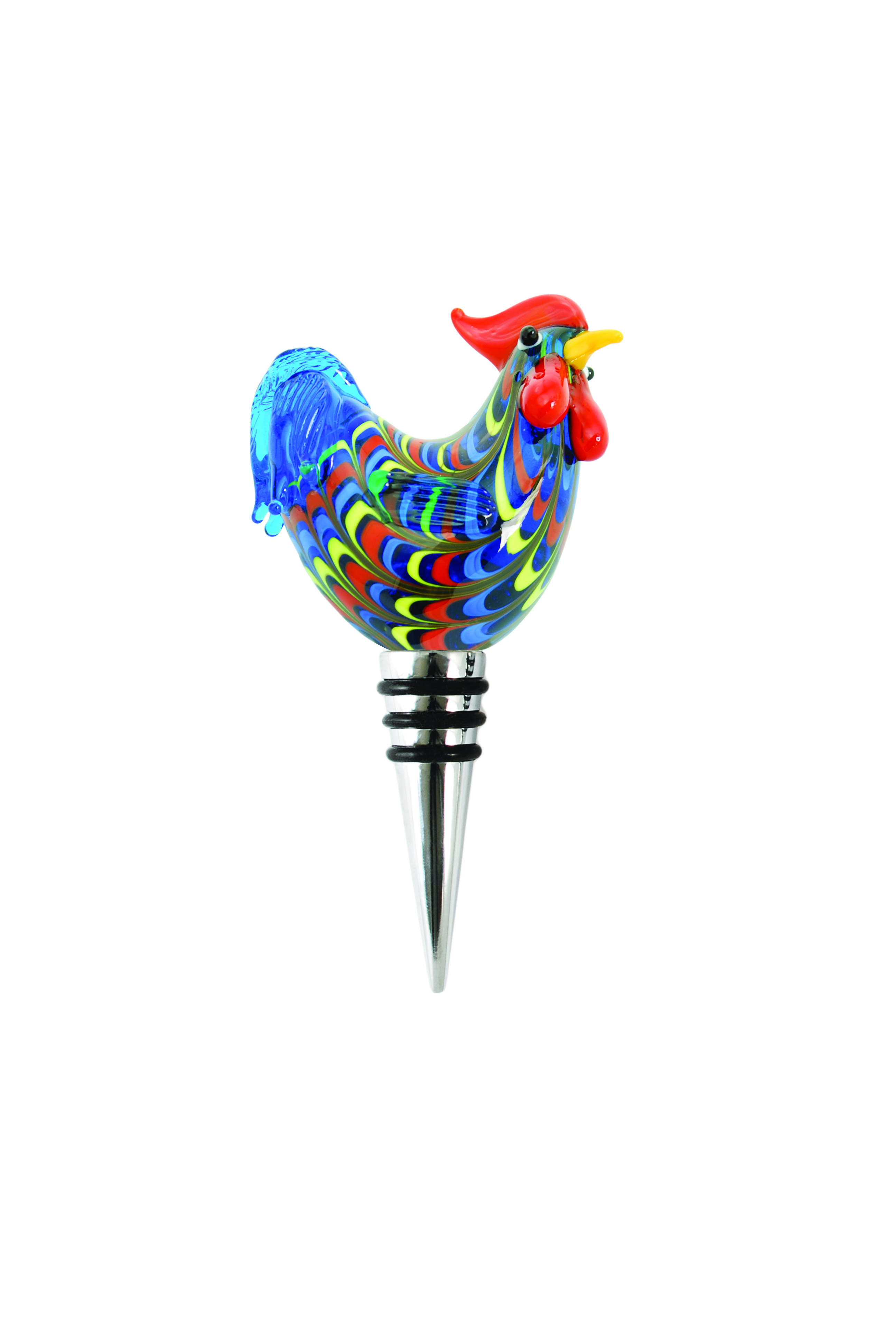 Country Cottage: Rooster Glass Bottle Stopper