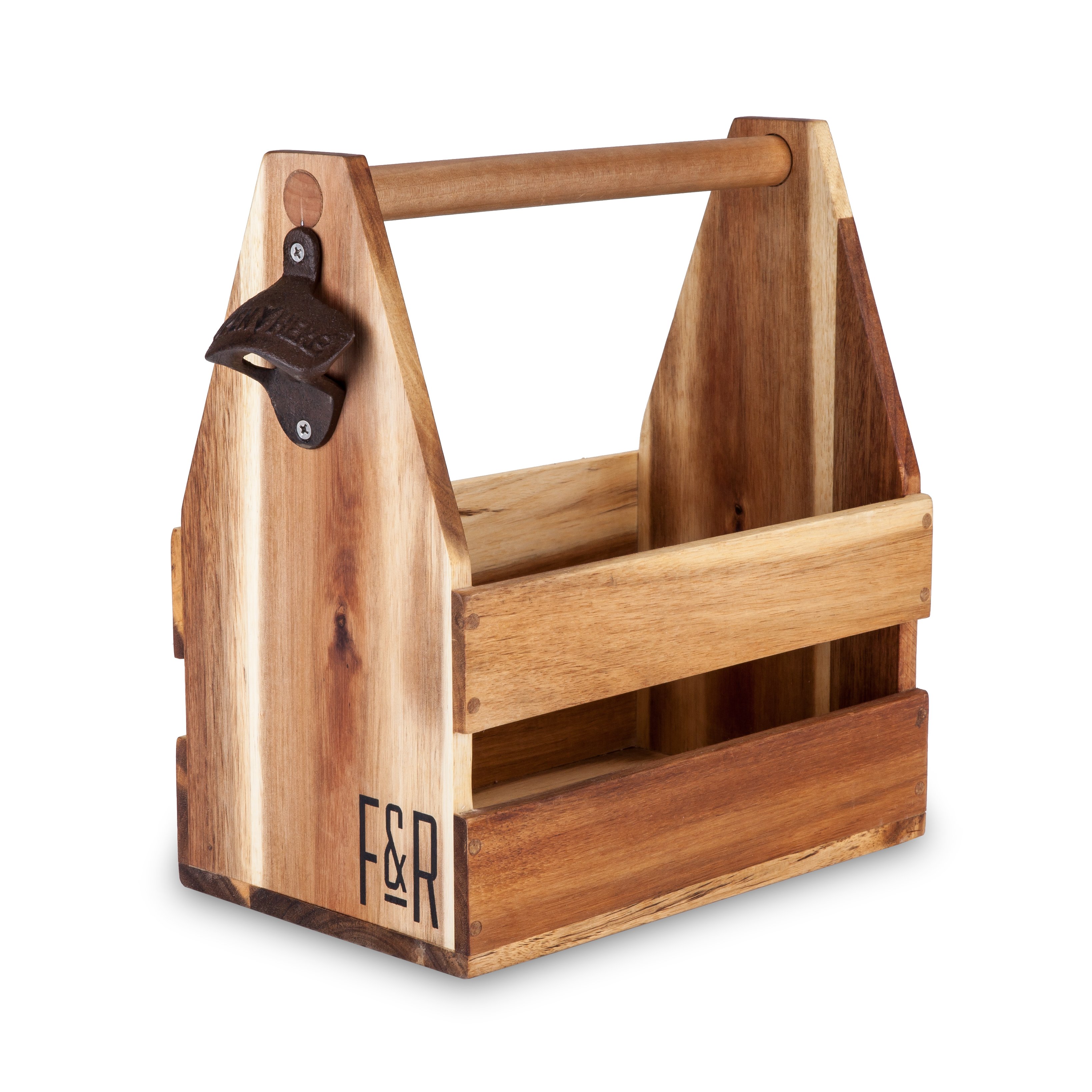Acacia Wood Beer Caddy by Foster and Rye
