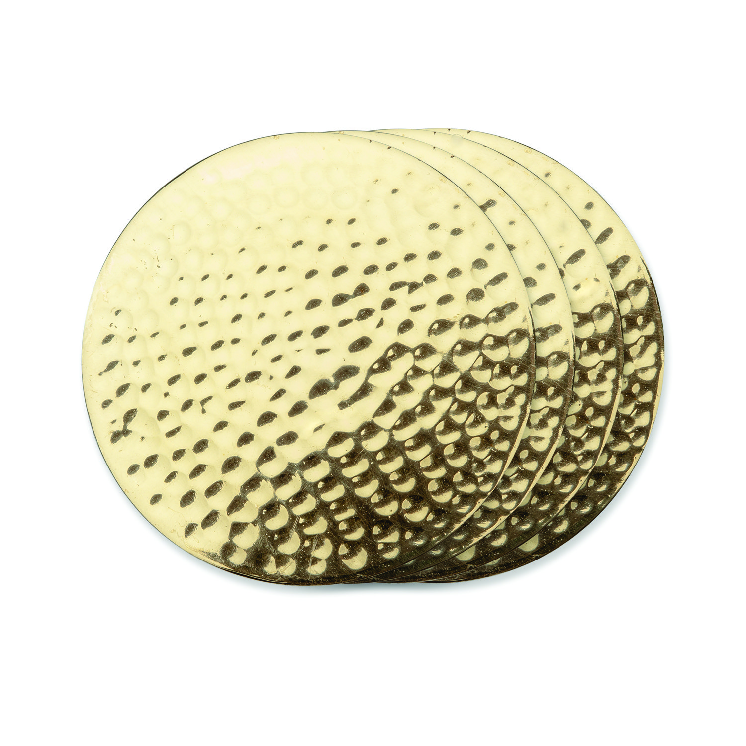 Belmont Hammered Brass Coasters