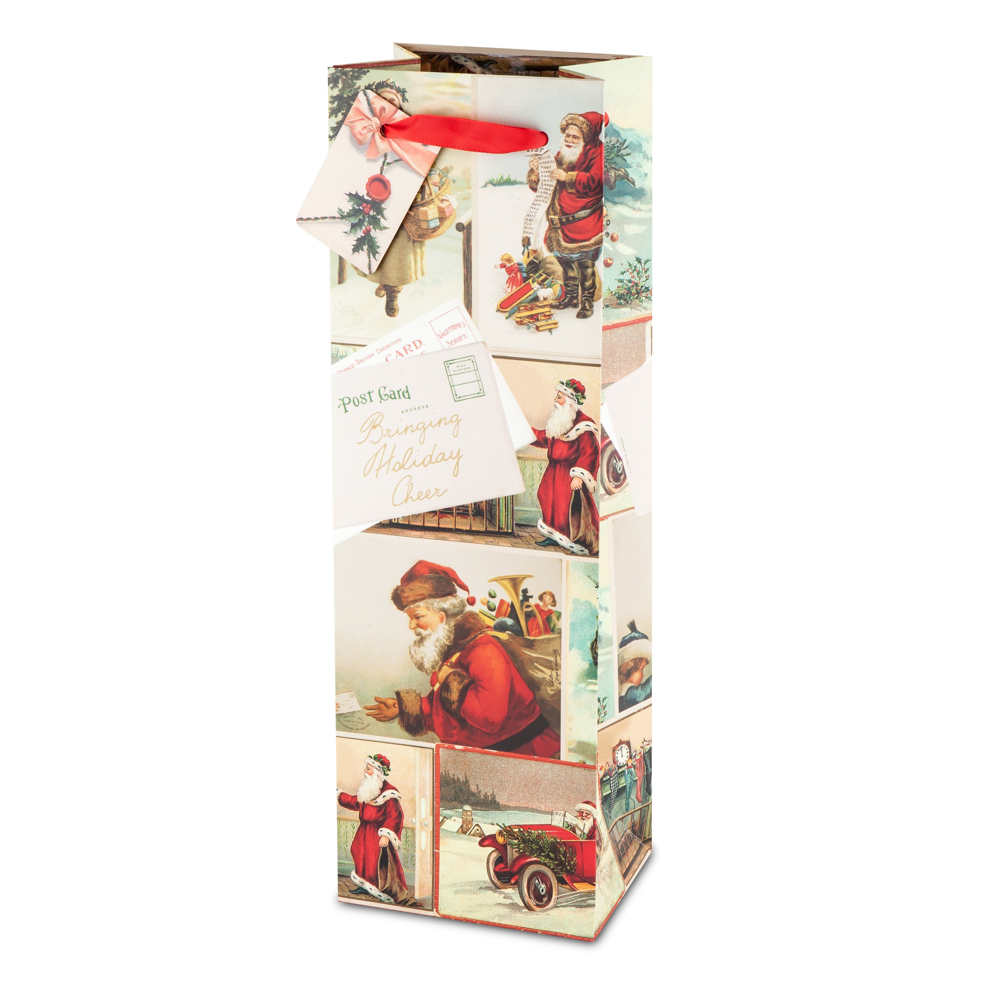 Santa Collage Wine Bag