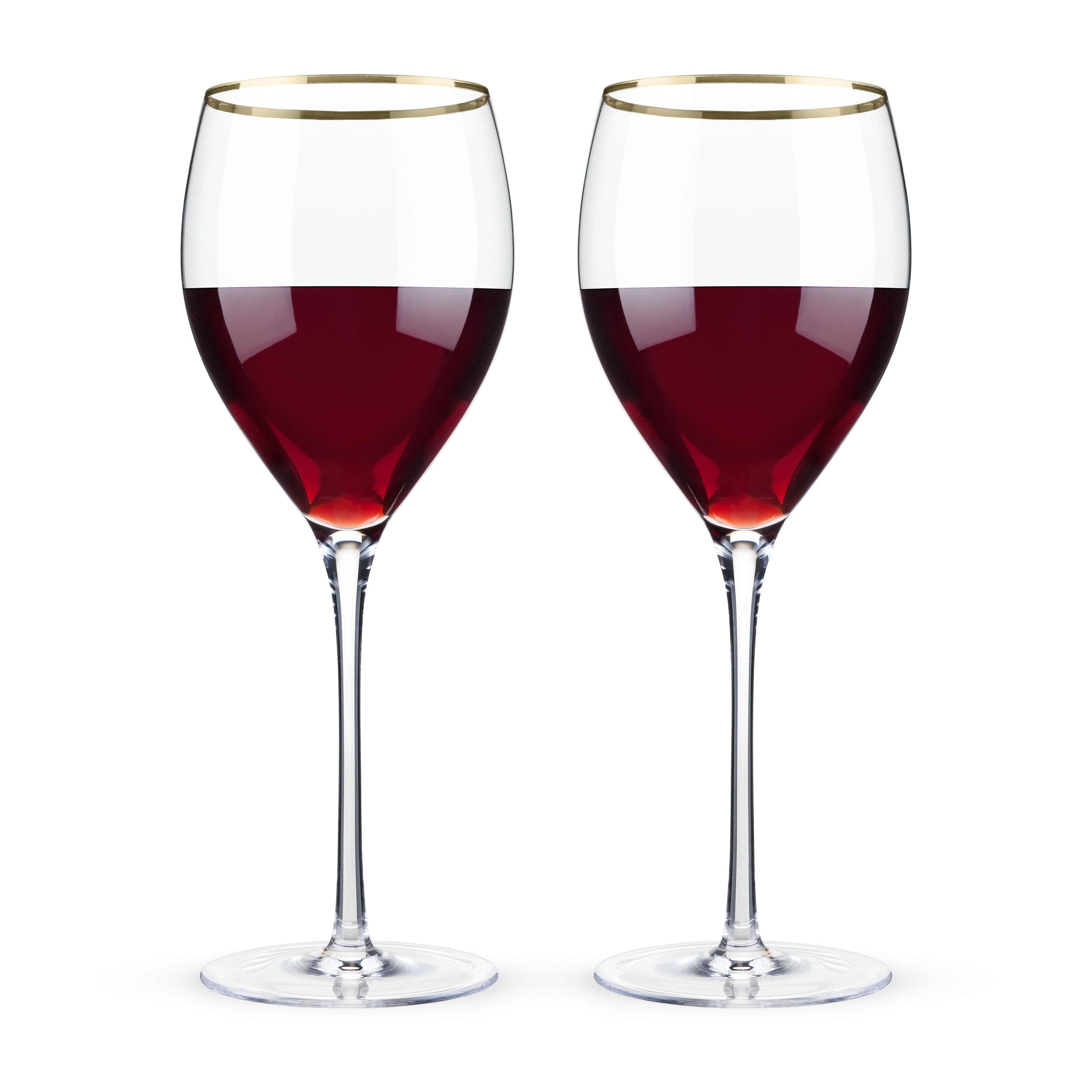 Belmont - Gold Rimmed Crystal Red Wine Glasses (Set of 2)