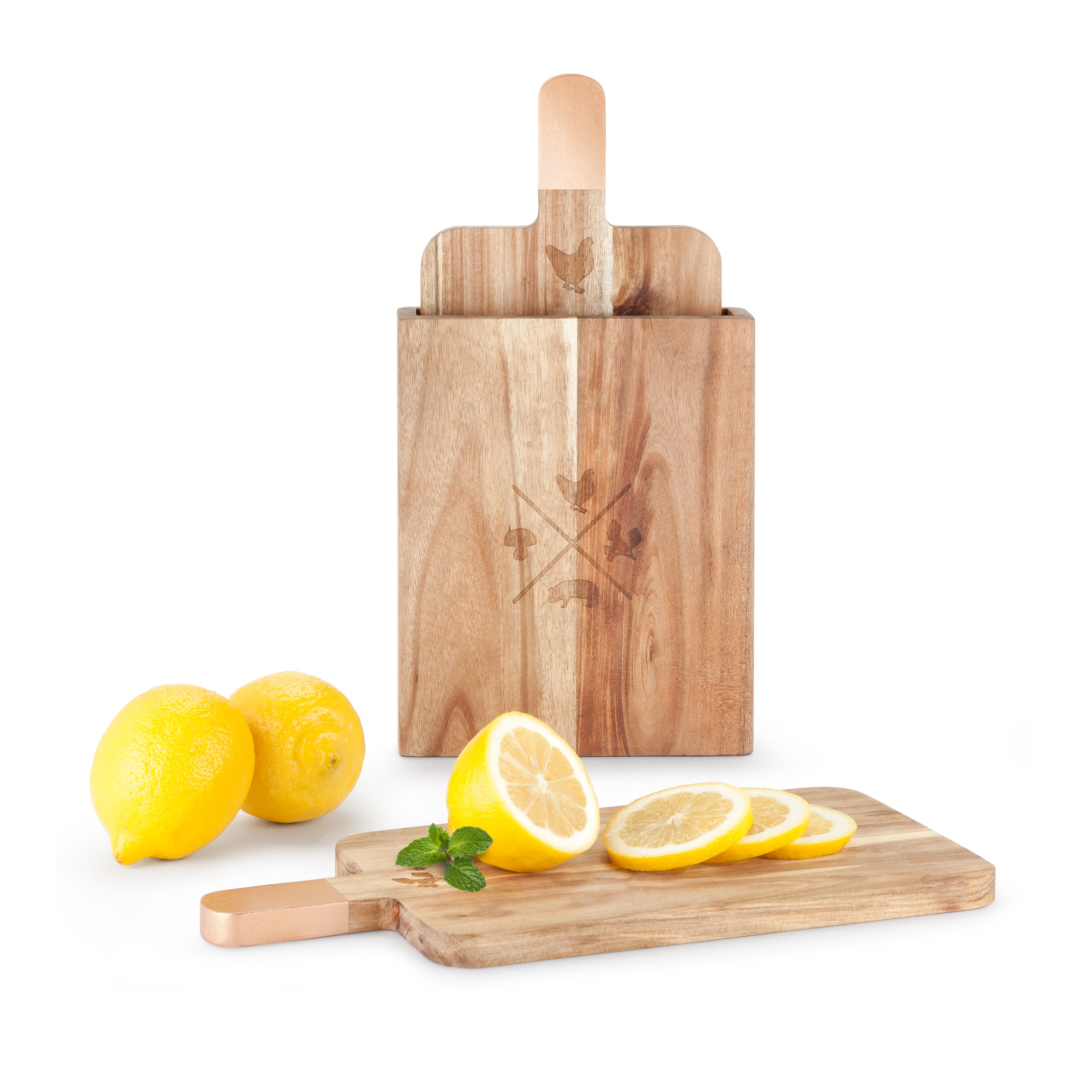 Rustic Farmhouse Acacia Wood Cutting Board Set by Twine