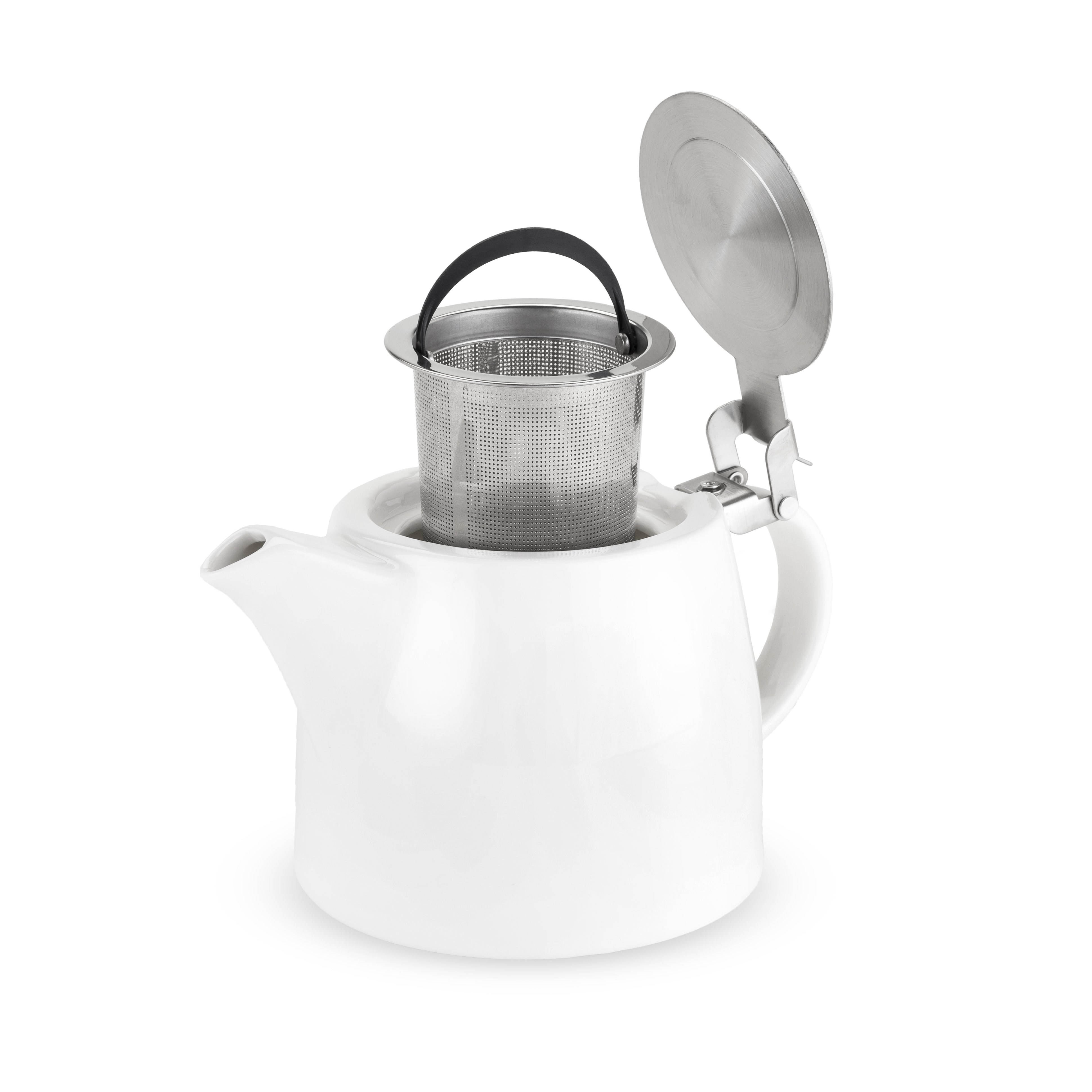 Harper White Ceramic Teapot & Infuser by Pinky Up