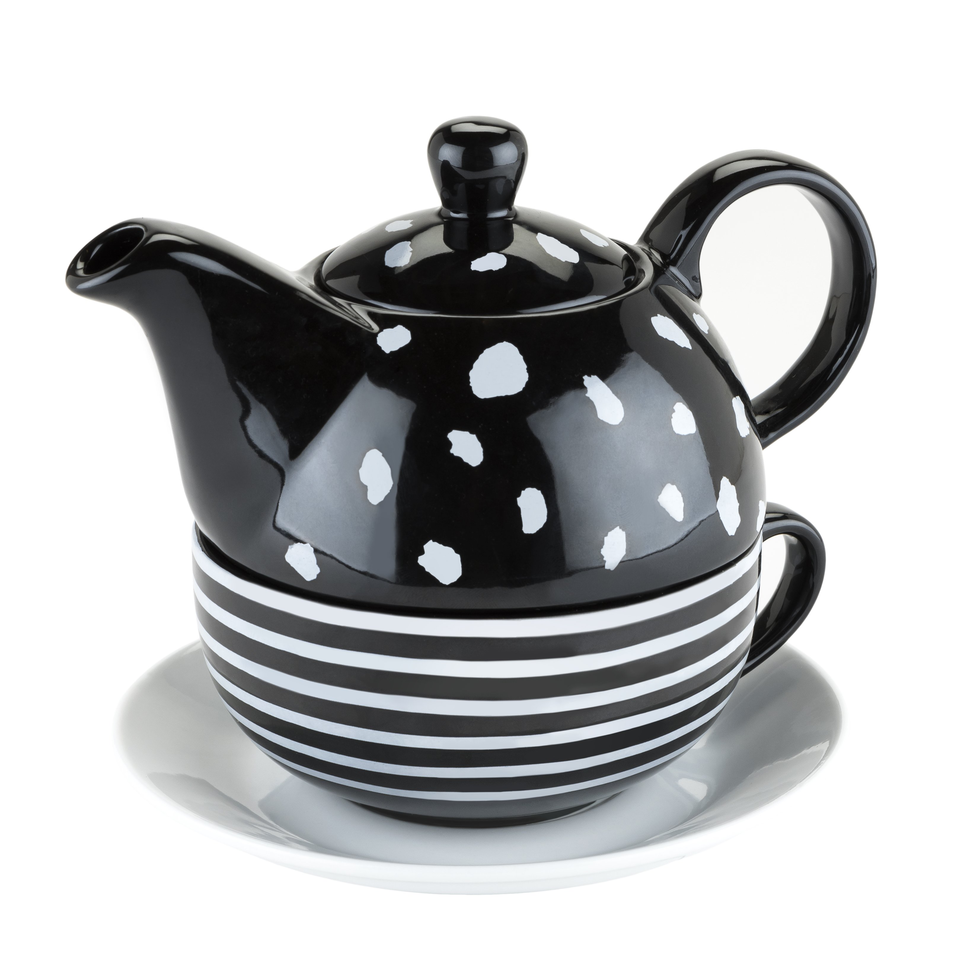 Addison Black and White Tea for One Set by Pinky Up