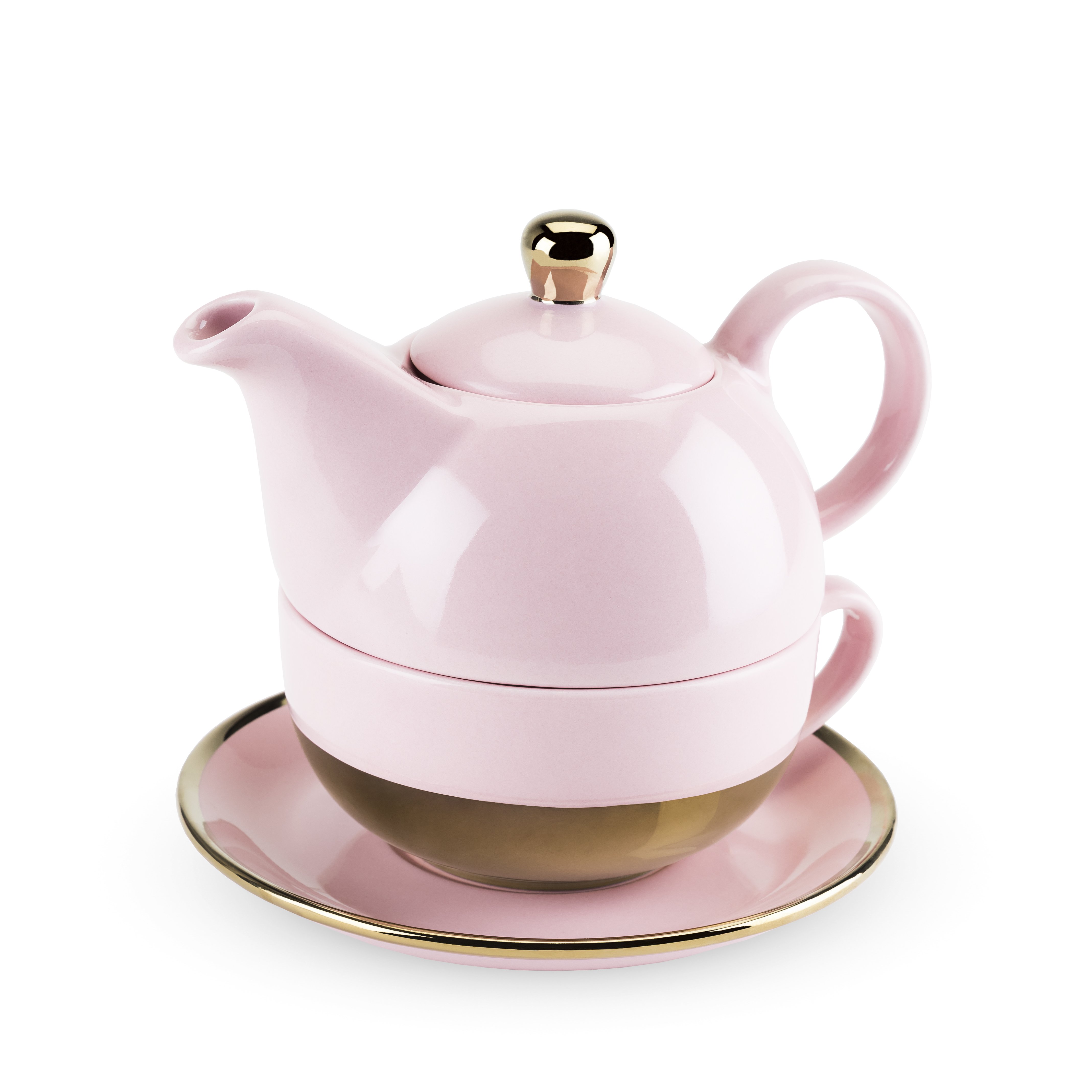 Addison Pink and Gold Tea for One Set by Pinky Up
