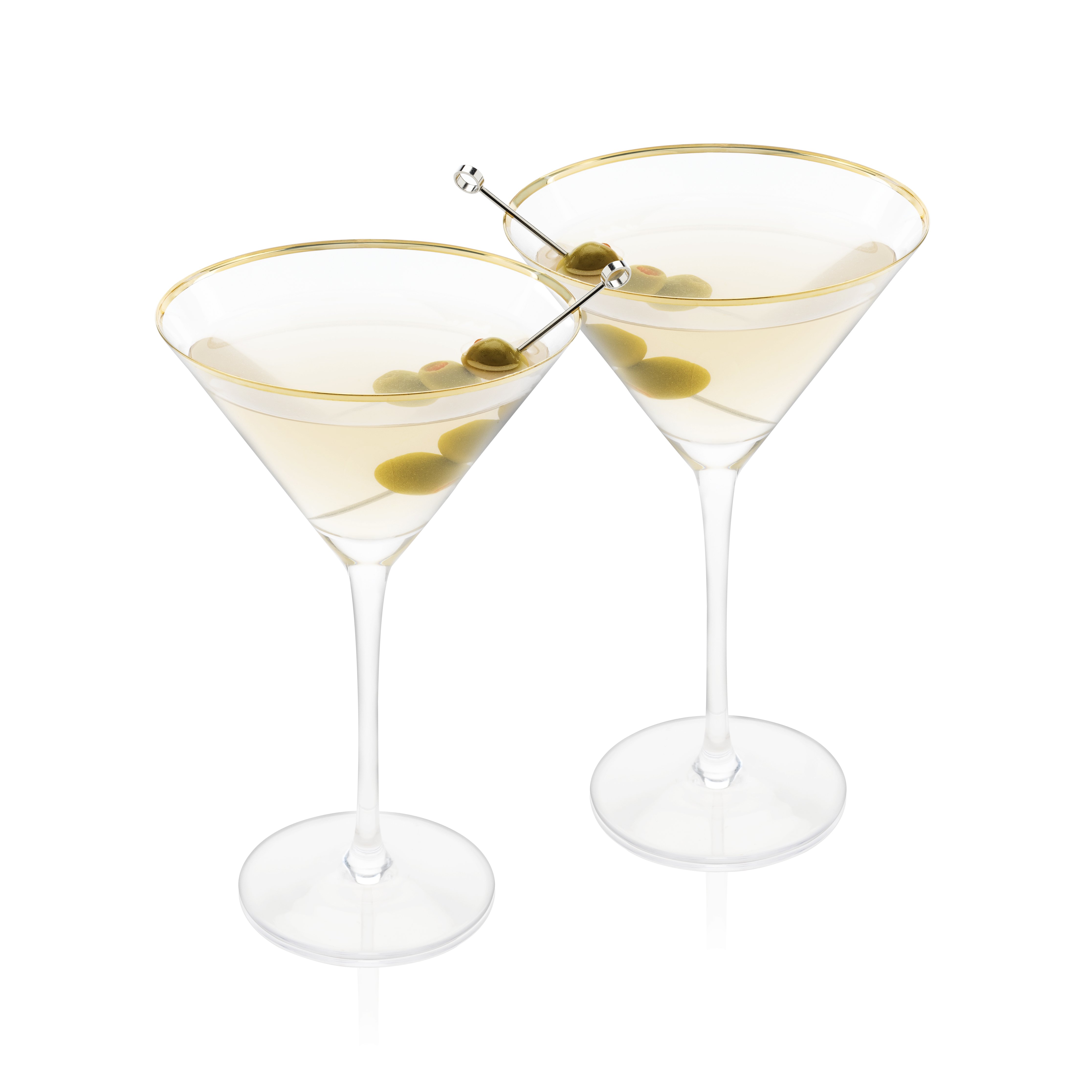Gold & Crystal Martini Glasses--Belmont