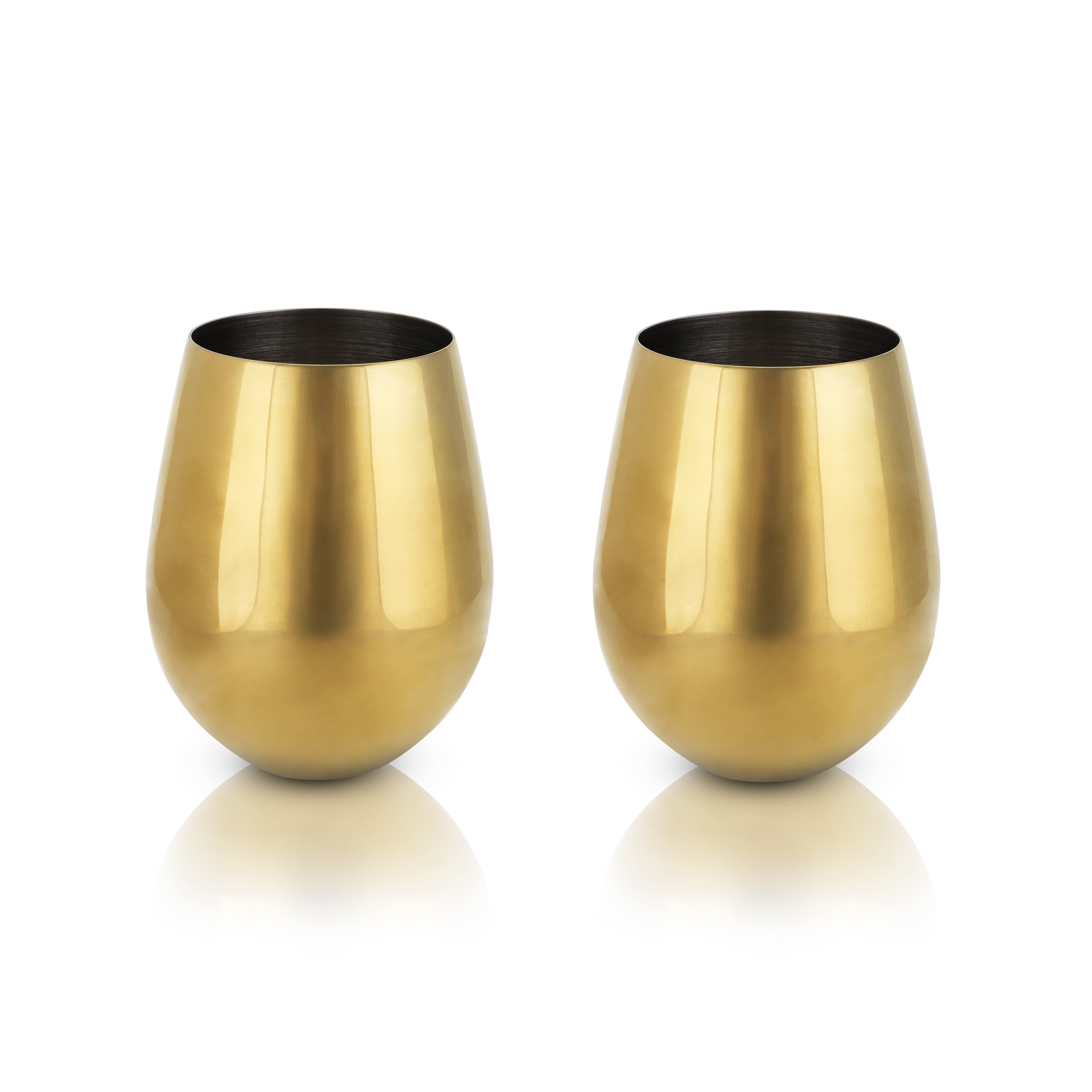Belmont: Gold Stemless Wine Glasses (VISKI)