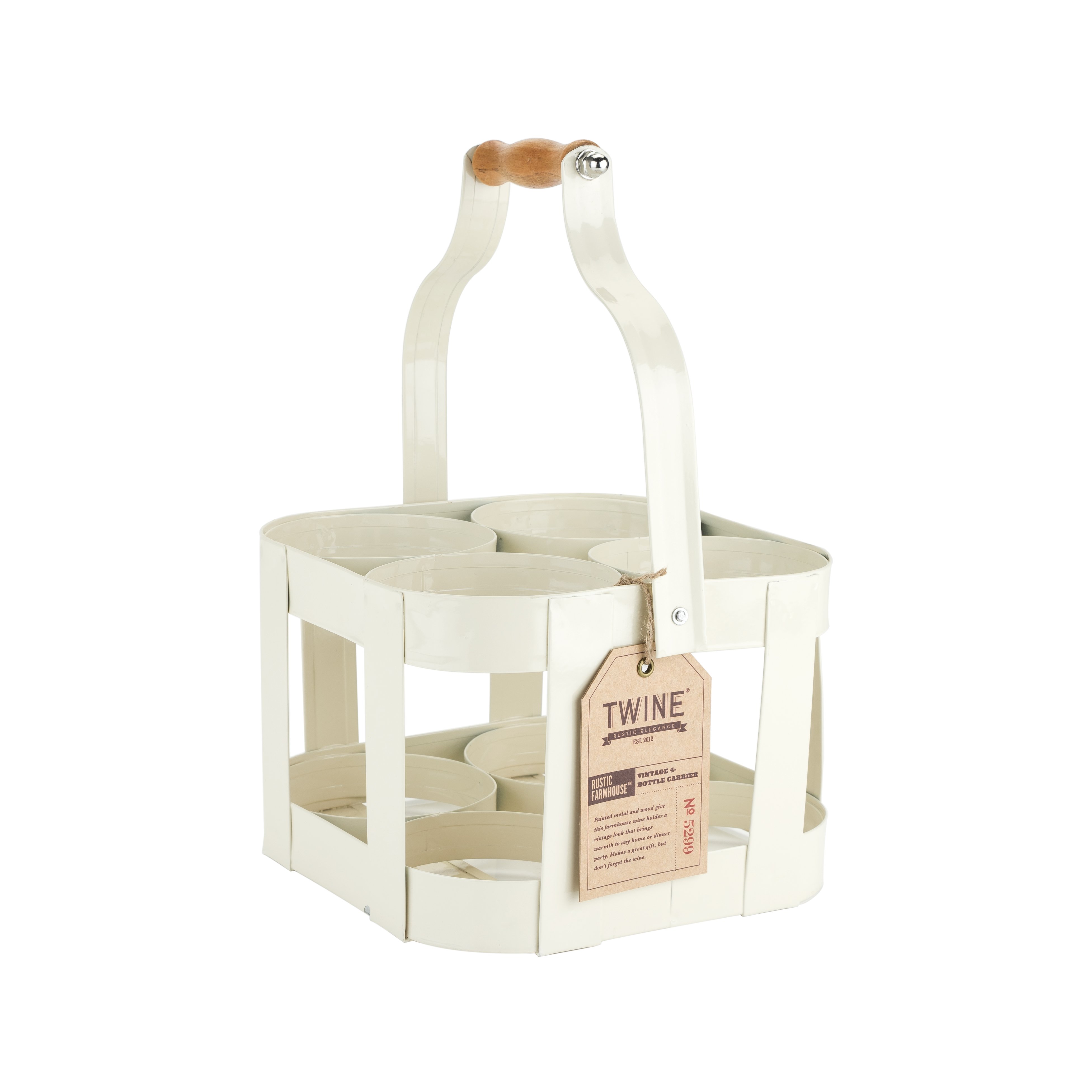 Rustic Farmhouse: Vintage 4 Bottle Carrier by Twine