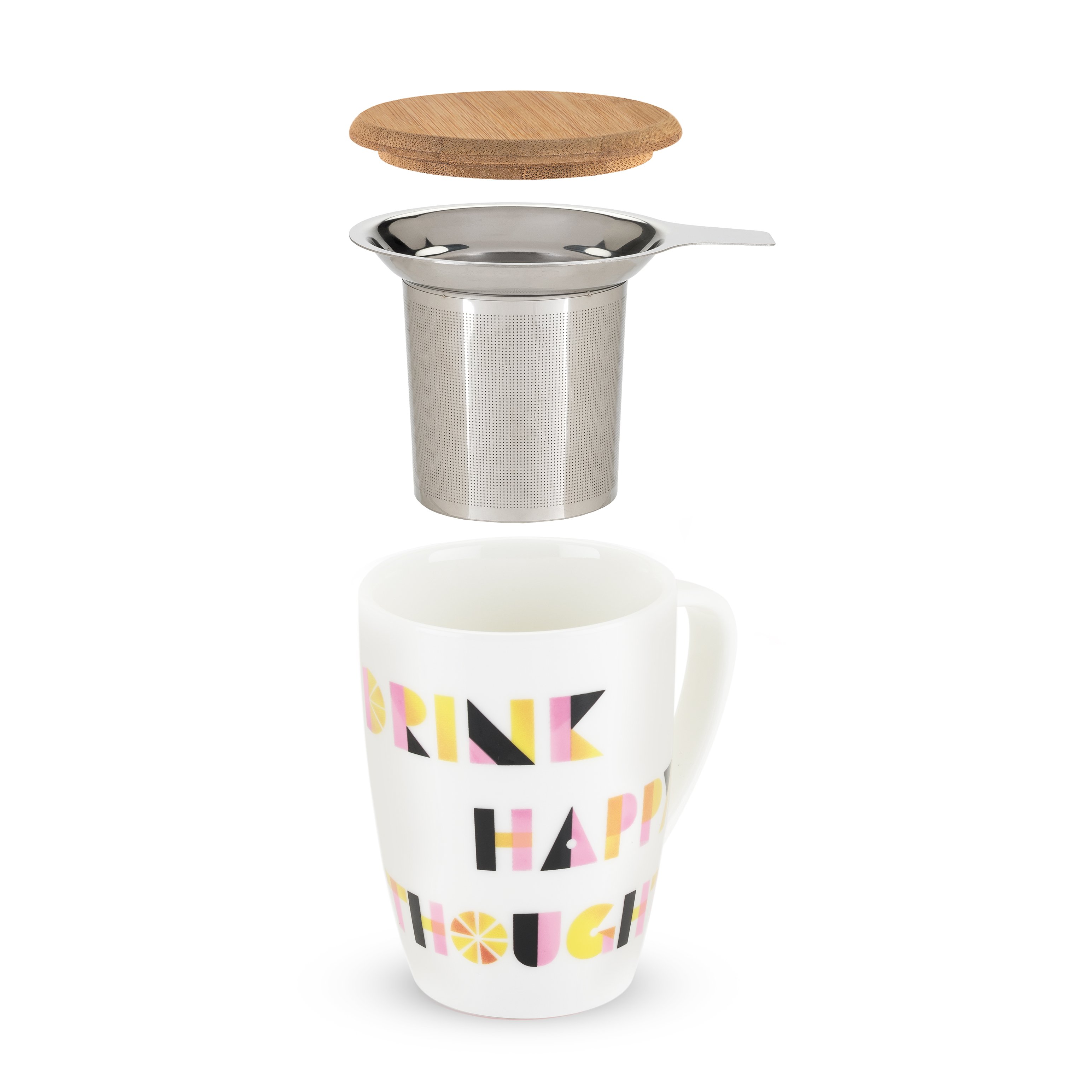 Bailey Drink Happy Ceramic Tea Mug & Infuser by Pinky Up