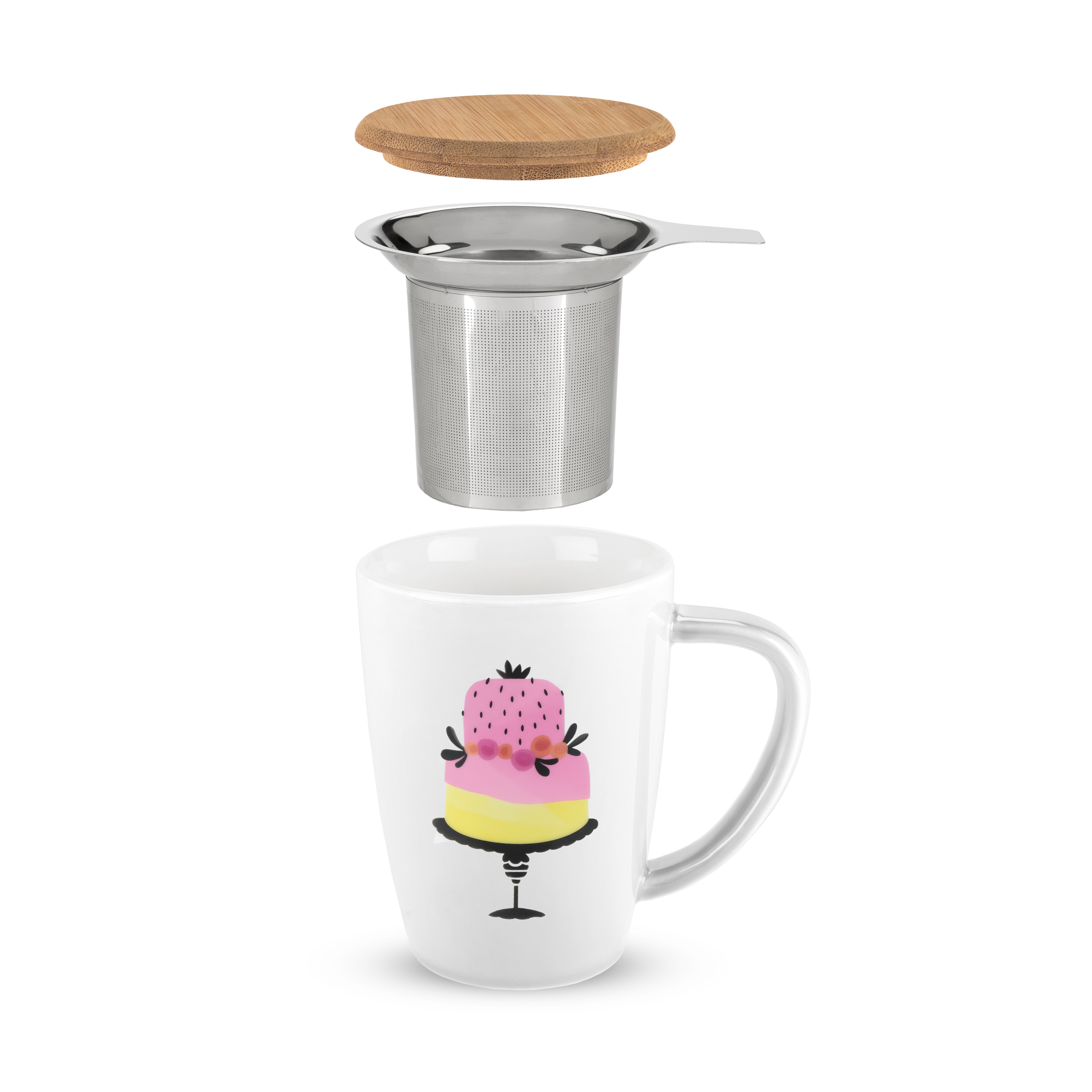 Bailey Piece of Cake Ceramic Tea Mug & Infuser by Pinky Up