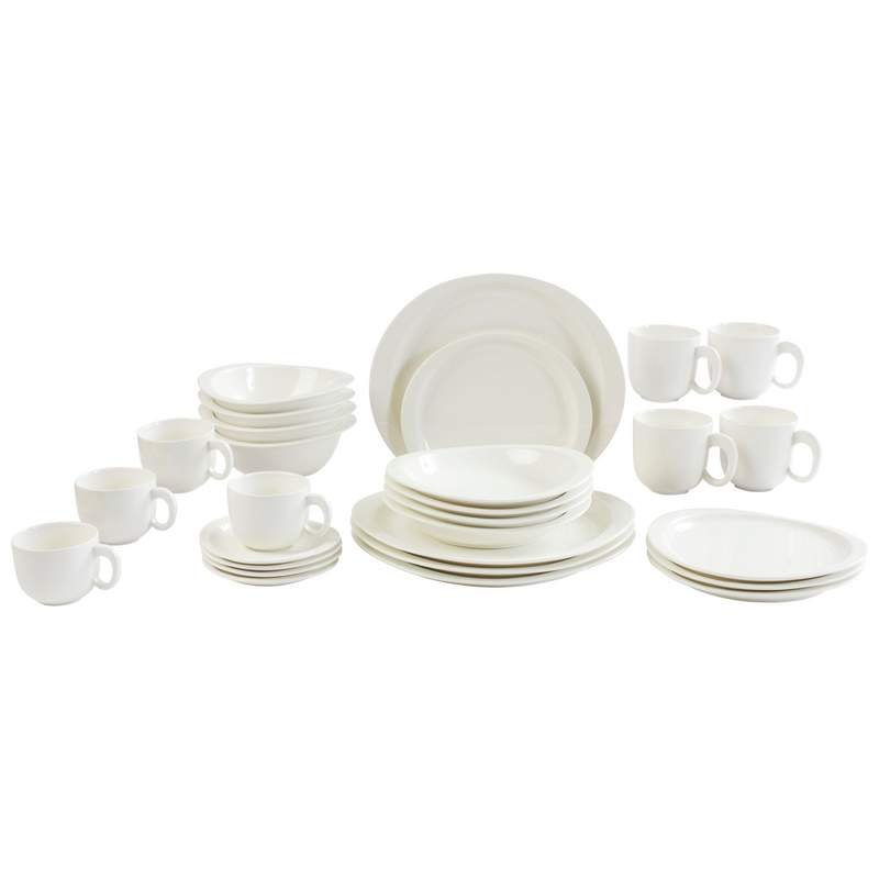 White Porcelain Dinnerware---28 PC
