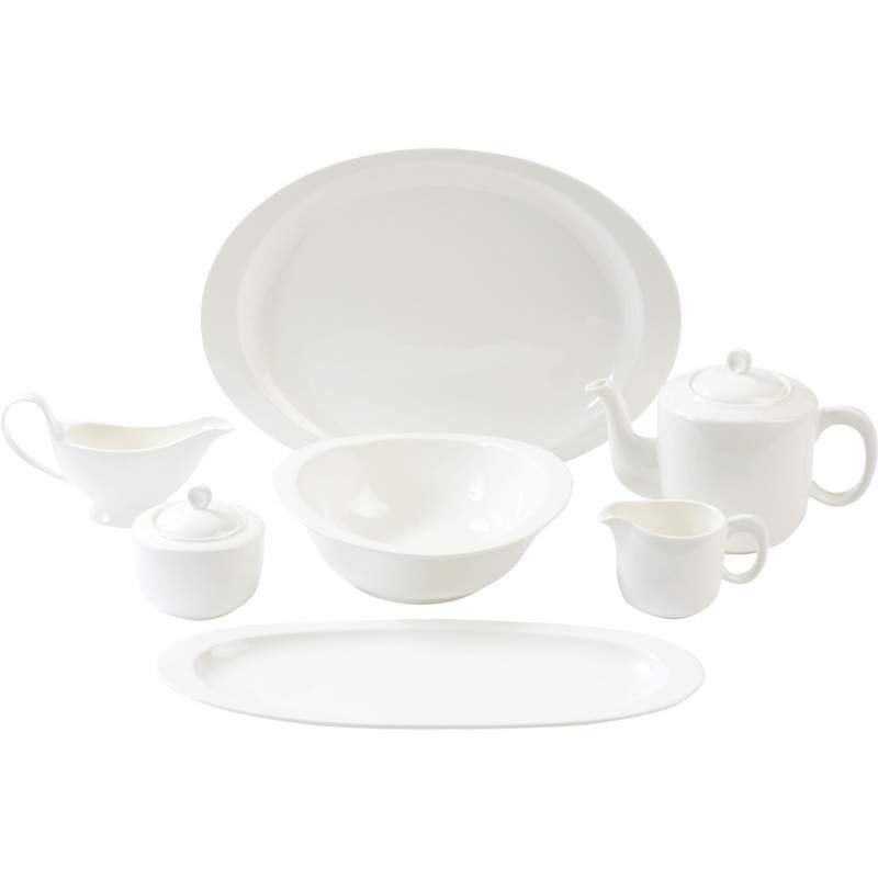7 PC White Porcelain Serving Set