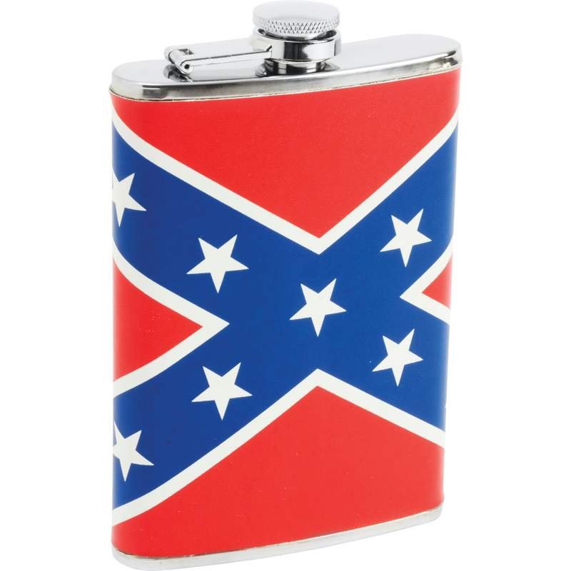 8 Oz Stainless Steel Flask with Rebel Wrap