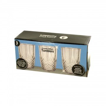 Crystal Effects Plastic Tumblers---Set of 12