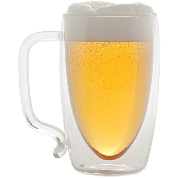 17 Oz Double Wall Glass Beer Mug