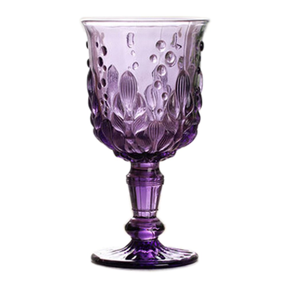 Beautiful Retro Carved Purple Champagne Goblet Wine Glasses Champagne Flutes