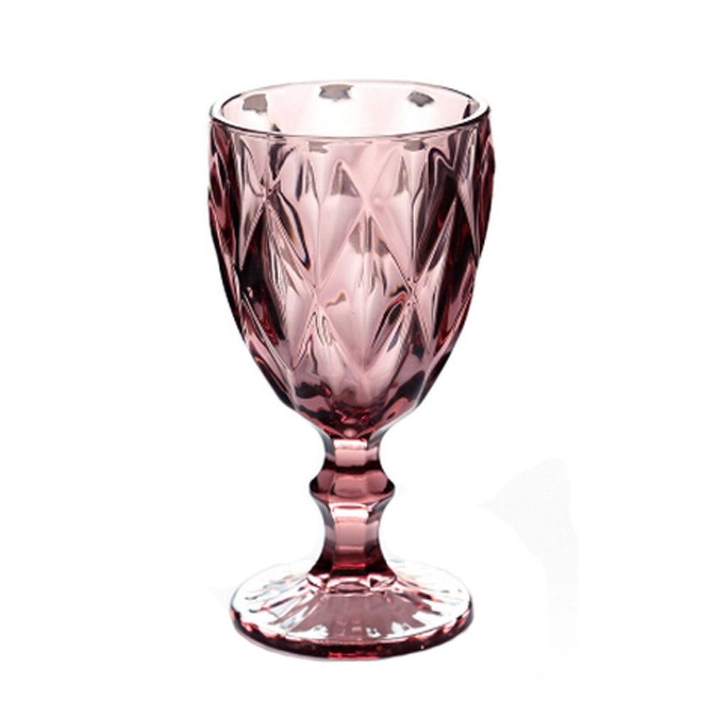Elegant Retro Carved Wine Glasses Champagne Flutes Toasting Glasses, Pink