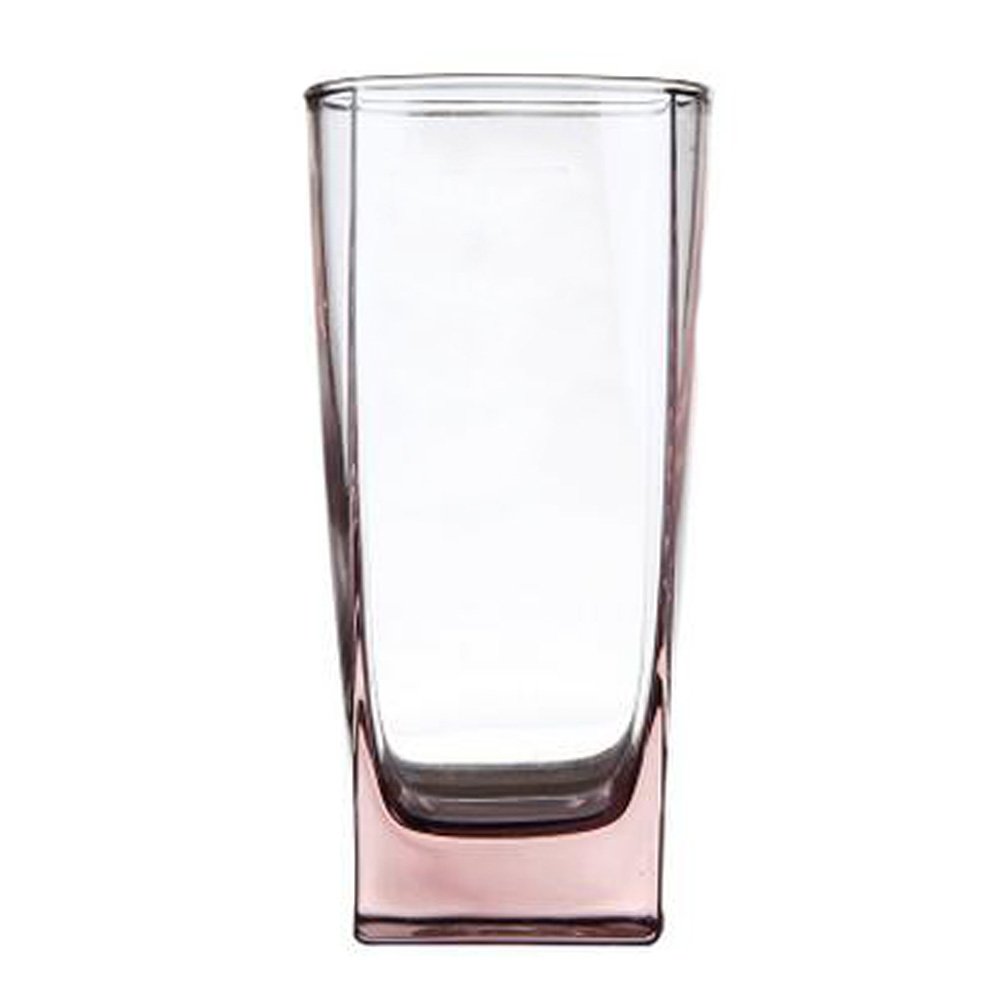 2PCS Beautiful Milk Glass Whiskey Glass Drinking Glasses Clear & Pink, No.9