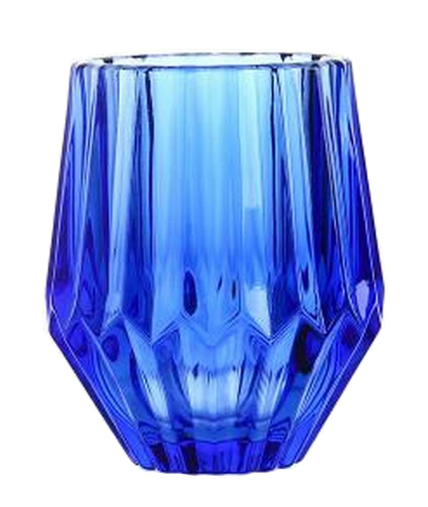 Old Fashioned Embossed Wine Glasses Juice Glasses Water Glasses Cap Blue