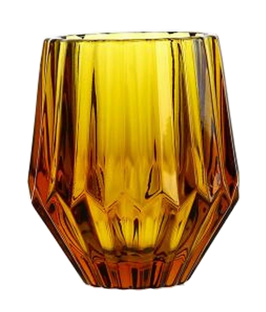 Old Fashioned Embossed Wine Glasses Juice Glasses Water Glasses Cap Yellow