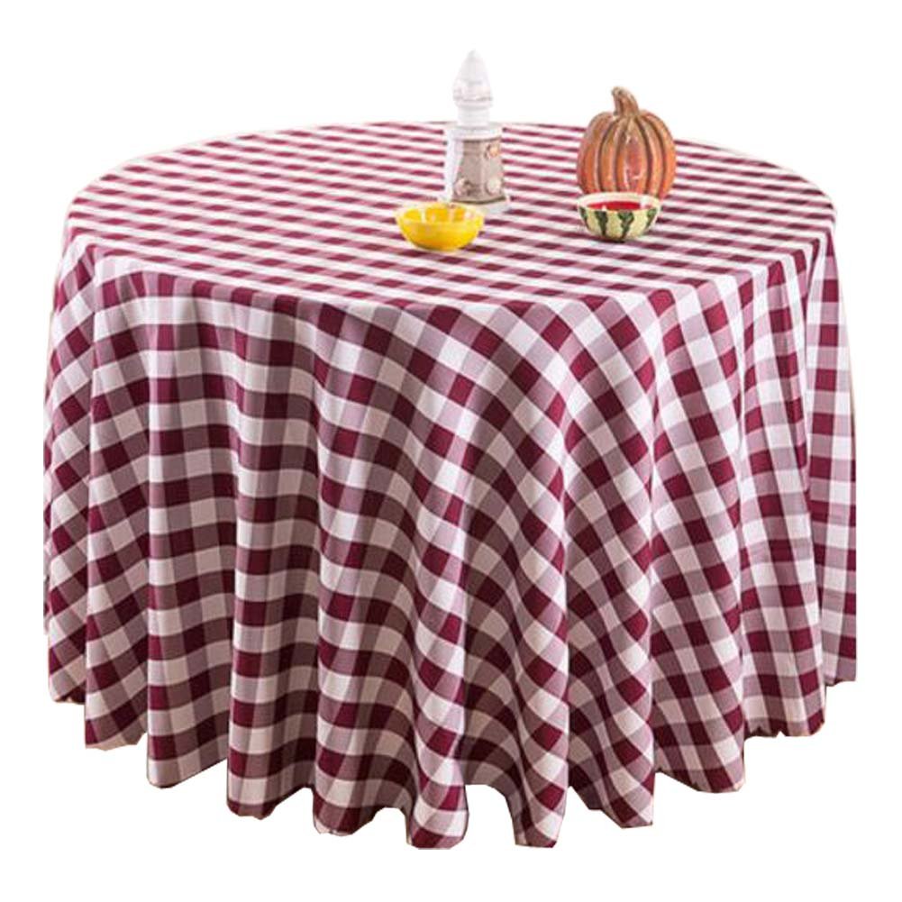Elegant Table Cloth,Beautiful Round Table Cloth,Wine Red Lattice