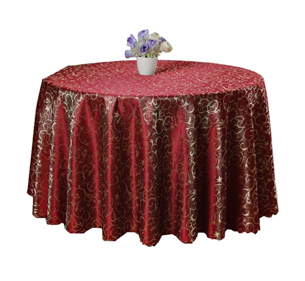 Classic Large Table Cloth/ Hi-grade Decorative Round Tablecloths,Wine Red 2M