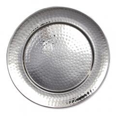 Stainless Steel 14" Round Hammered Tray