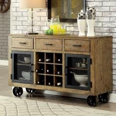 Gianna Industrial Style Server---Rustic Pine