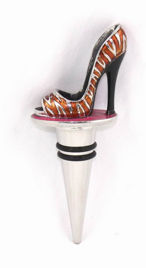 Wine Bottle Stopper- Gold & Black Zebra