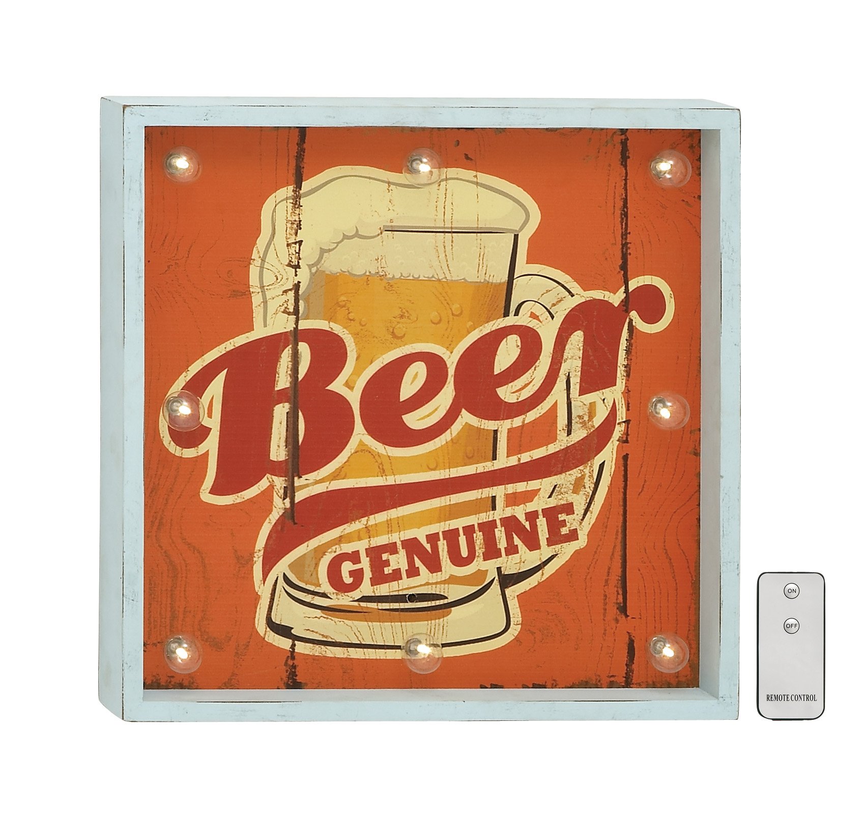 Beer Genuine Wood LED Wall Art with remote