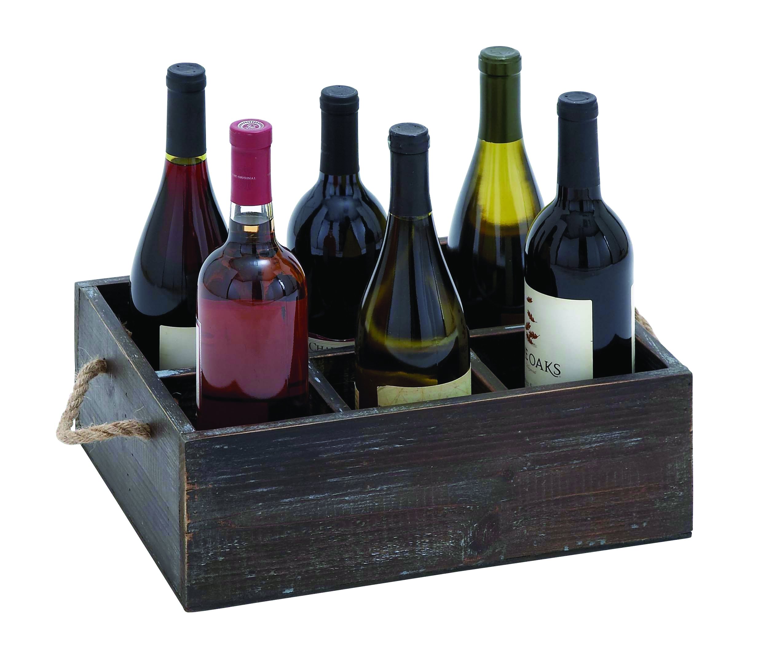 Wine Tray Crafted with Six Storage Compartments