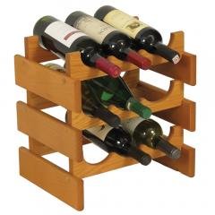 Dakota 9 Bottle Stacking Wine Rack (Color: Medium Oak)