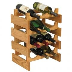Dakota 12 Bottle Natural Wood 4 Shelf Wine Rack (Color: Light Oak)