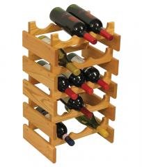 Dakota 15 Bottle Natural Wood Countertop Stacking Wine Bottle Rack (Color: Light Oak)