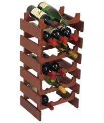 Dakota 18 Bottle Stacking Wine Bottle Holder (Color: Mahogany)