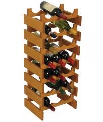 Dakota 21 Bottle Natural Wood Stacking Wine Bottle Holder (Color: Medium Oak)