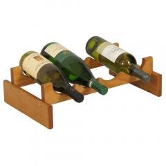 Dakota 4 Bottle Natural Wood Stacking Wine Bottle Holder (Color: Medium Oak)
