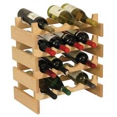 Dakota 16 Bottle Natural Wood Stacking Wine Bottle Rack (Color: Natural Unfinished)