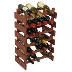 Dakota 24 Bottle Natural Wood Stacking Wine Bottle Storage Rack (Color: Mahogany)