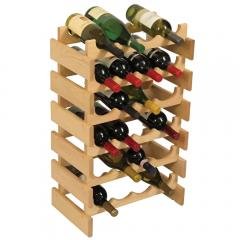Dakota 24 Bottle Natural Wood Stacking Wine Bottle Storage Rack (Color: Natural Unfinished)