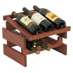Dakota 6 Bottle Natural Wood Stacking Wine Rack (Color: Mahogany)